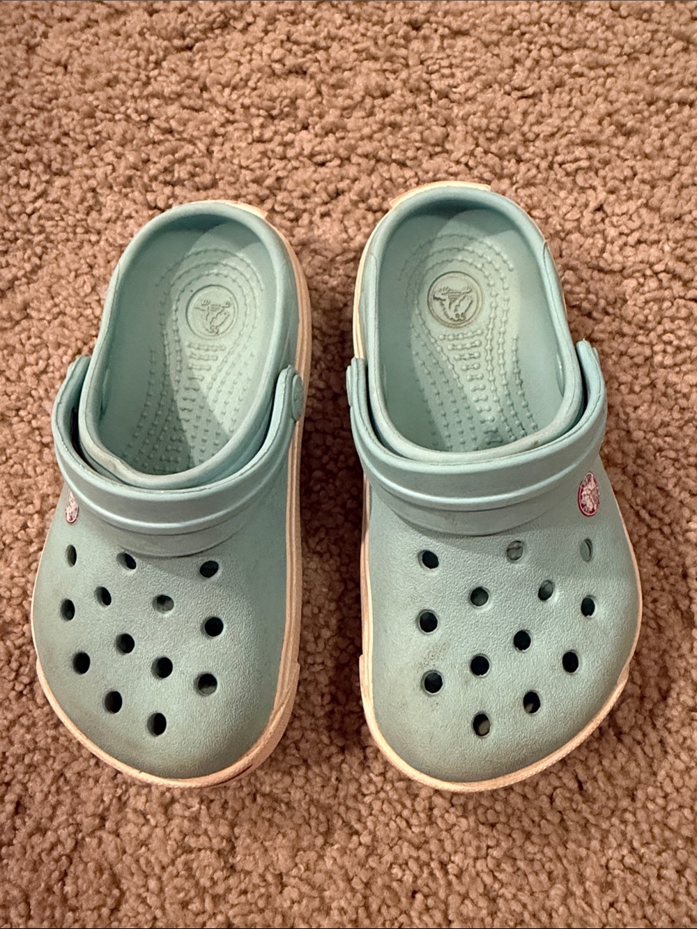 CROCS Kids Mint Green Slip-On Clogs with Back Strap